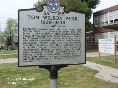 Tom Wilson Park side of marker image. Click for full size.