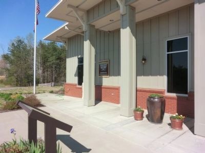 Battle of Johnsonville Marker in front of the Welcome Center image. Click for full size.