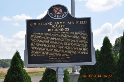 Courtland Army Air Field (CAAF): Beginnings Marker image. Click for full size.