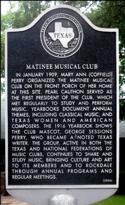 Matinee Musical Club Marker image. Click for full size.