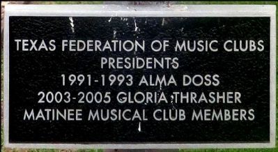 Sub-Marker to Matinee Musical Club Marker image. Click for full size.