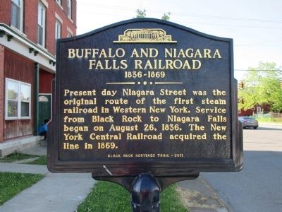 Buffalo and Niagara Falls Railroad Marker. Click for full size. Buffalo and Niagara Falls Railroad Marker image. Click for full size.