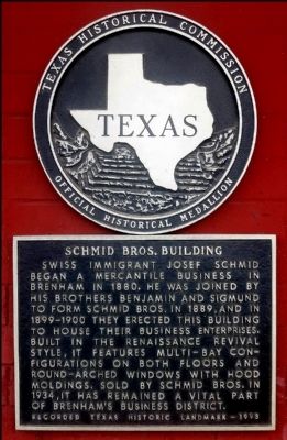 Schmid Bros. Building Marker image. Click for full size.