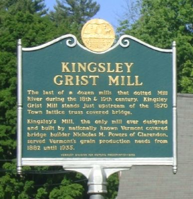 Kingsley Grist Mill Marker image. Click for full size.