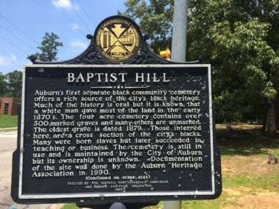 Baptist Hill Marker image. Click for full size.
