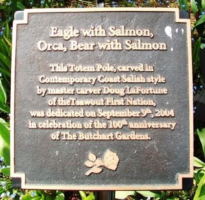Eagle with Salmon, Orca, Bear with Salmon Totem Pole Marker image. Click for full size.