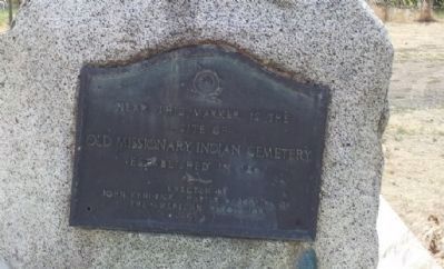 Old Mission Indian Cemetery Marker. Click for full size. Old Mission Indian Cemetery Marker image. Click for full size.
