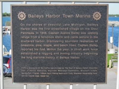 Baileys Harbor Town Marina Marker. Click for full size. Baileys Harbor Town Marina Marker image. Click for full size.