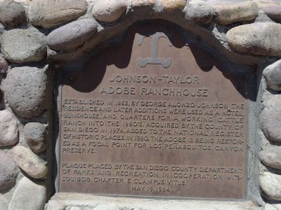 Johnson-Taylor Adobe Ranch House Marker image. Click for full size.