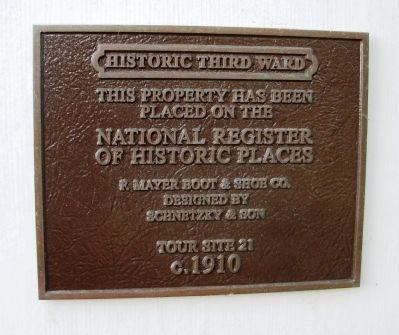 F. Mayer Boot & Shoe Co. Marker. Click for full size. F. Mayer Boot & Shoe Co. Marker image. Click for full size.