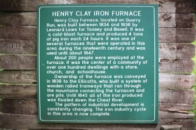 Henry Clay Iron Furnace Marker image. Click for full size.