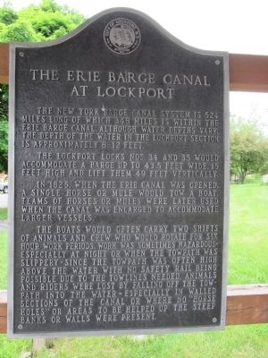 The Erie Barge Canal at Lockport Marker, plaque 1 image. Click for full size.