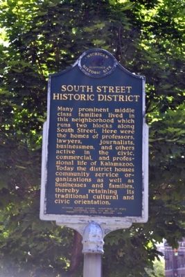 South Street Historic District Marker Reverse image. Click for full size.