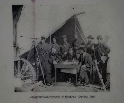 Topographical Engineers in Yorktown, Virginia, 1861 image. Click for full size.