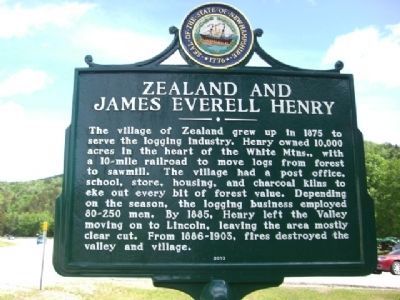 Zealand and James Everell Henry Marker image. Click for full size.