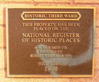 A.W. Rich Shoe Co. Marker. Click for full size. A.W. Rich Shoe Co. Marker image. Click for full size.