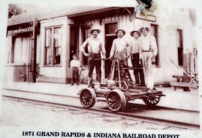 1871 Grand Rapids & Indiana Railroad Depot image. Click for full size.
