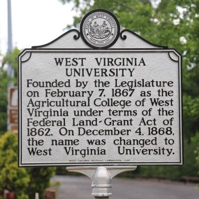 West Virginia University Marker. Click for full size. West Virginia University Marker image. Click for full size.