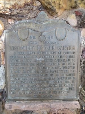 Discovery of Zion Canyon Marker image. Click for full size.