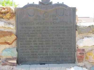 United Order Industries Marker image. Click for full size.