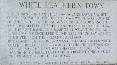 White Feather's Town Marker image. Click for full size.