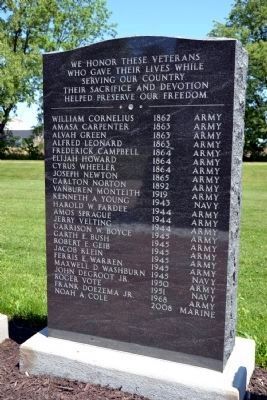 Geib Veterans Memorial Marker image. Click for full size.