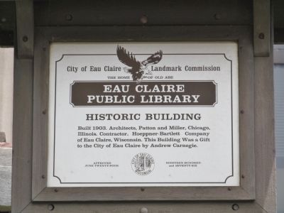 Eau Claire Public Library Marker image. Click for full size.