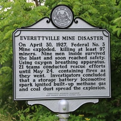 Everettville Mine Disaster Marker image. Click for full size.