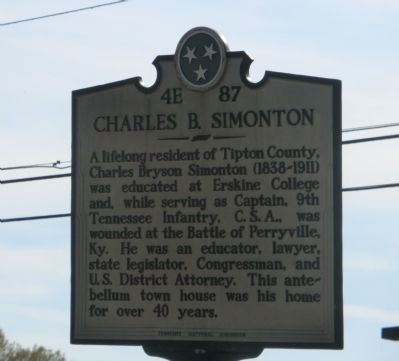 Charles B. Simonton Marker. Click for full size. Charles B. Simonton Marker image. Click for full size.