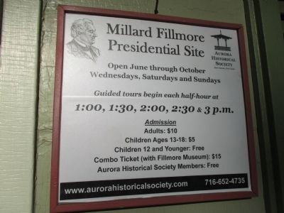 Millard Fillmore House Hours image. Click for full size.