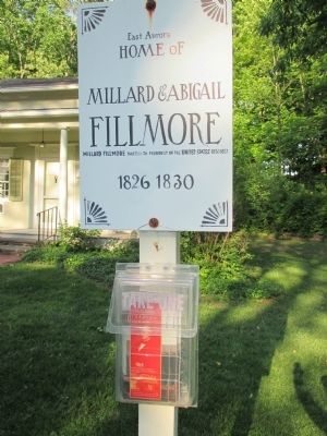 Front Sign Post Millard Fillmore House image. Click for full size.