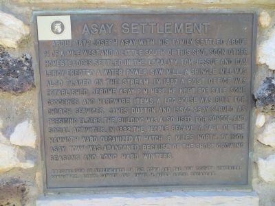 Asay Settlement Marker image. Click for full size.