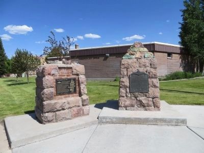 The Panguitch Quilt Walk Marker <i>on left</i>. Click for full size. The Panguitch Quilt Walk Marker <i>on left</i> image. Click for full size.