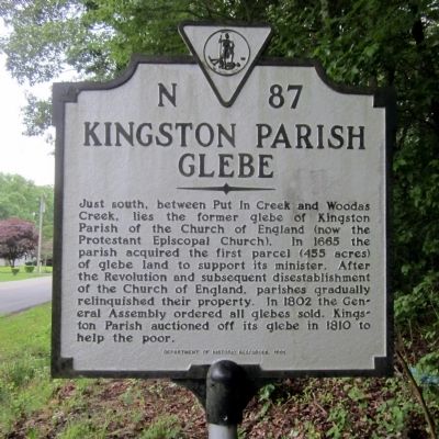 Kingston Parish Glebe Marker image. Click for full size.