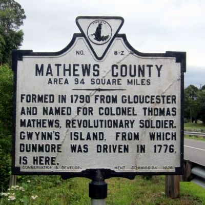 Mathews County Marker image. Click for full size.