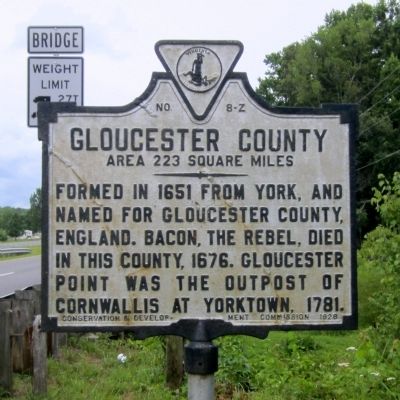 Gloucester County Marker image. Click for full size.