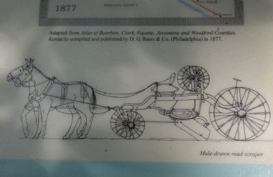 Mule-drawn road scraper image. Click for full size.