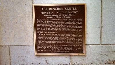The Benedum Center Marker image. Click for full size.