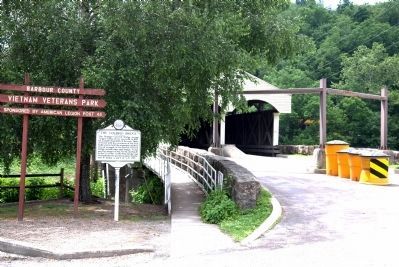 The Covered Bridge and Marker image. Click for full size.