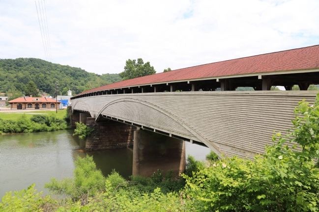 The Covered Bridge and the 1911 Former B&O Railroad Station. Click for full size. The Covered Bridge and the 1911 Former B&O Railroad Station image. Click for full size.