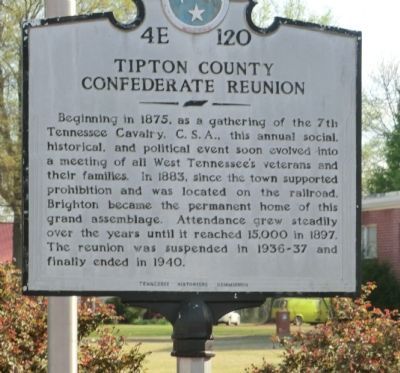 Tipton County Confederate Reunion Marker image. Click for full size.