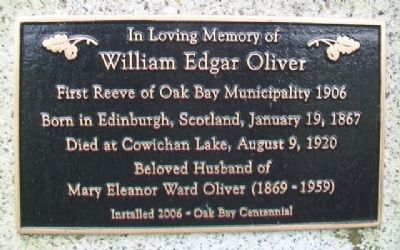 William Edgar Oliver Marker. Click for full size. William Edgar Oliver Marker image. Click for full size.