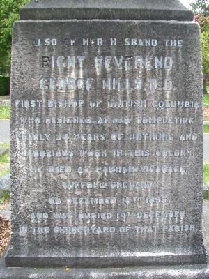 Right Reverend George Hills, D.D. Monument. Click for full size. Right Reverend George Hills, D.D. Monument image. Click for full size.