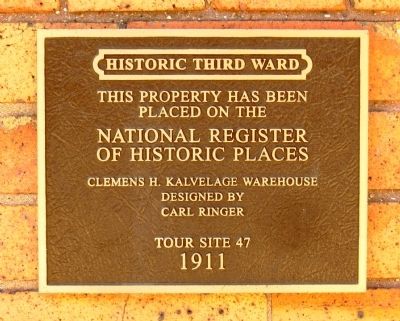 Clemens H. Kalvelage Warehouse Marker. Click for full size. Clemens H. Kalvelage Warehouse Marker image. Click for full size.