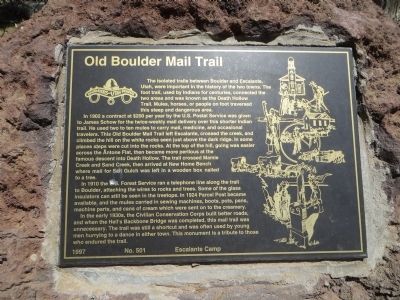 Old Boulder Mail Trail Marker image. Click for full size.