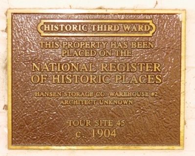 Hansen Storage Co. Warehouse #2 Marker image. Click for full size.