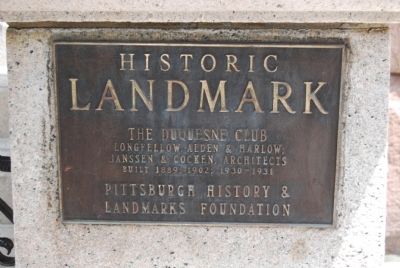 The Duquesne Club Marker. Click for full size. The Duquesne Club Marker image. Click for full size.