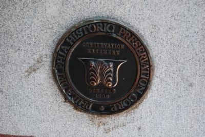 Philadelphia Historic Preservation Corp. plaque. Click for full size. Philadelphia Historic Preservation Corp. plaque image. Click for full size.