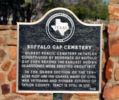 Buffalo Gap Cemetery Marker image. Click for full size.