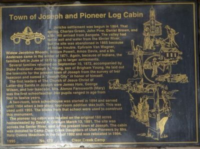 Town of Joseph and Pioneer Log Cabin Marker image. Click for full size.